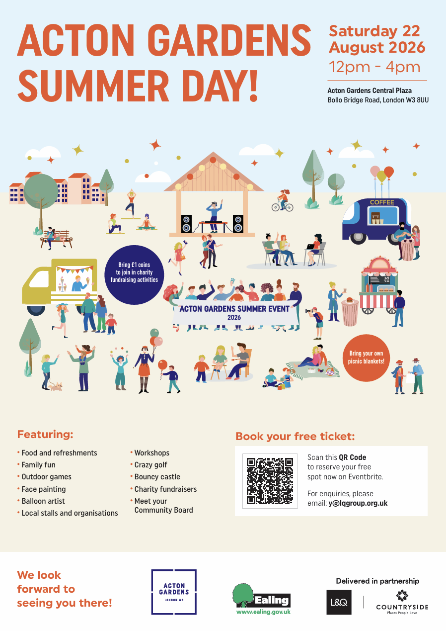 Acton Gardens Summer Event Poster